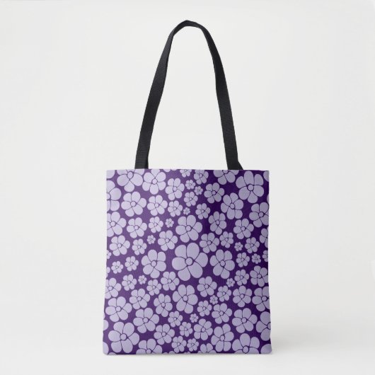 Blume Muster - Lila Tasche (Vorderseite)