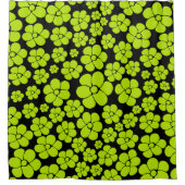 Blume Muster - Limettengrün Duschvorhang (Vorderseite)