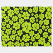 Blume Muster - Limettengrün Fleecedecke (Vorderseite (Horizontal))