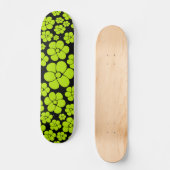 Blume Muster - Limettengrün Skateboard (Vorderseite)