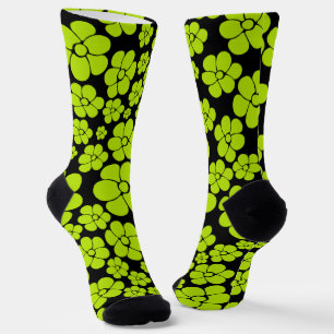 Blume Muster - Limettengrün Socken