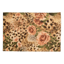 Blume Muster mit Leopard-Druck