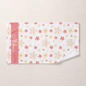 Blume-Muster Monogramm Rosa Badhandtuch Set (Handtuch)