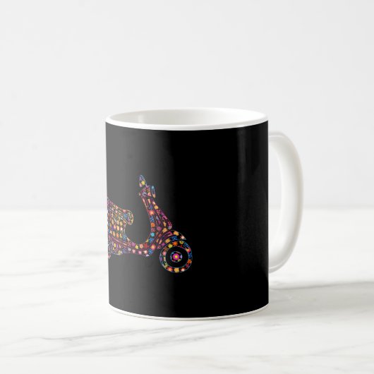 Blume Muster Motorroller Motorrad Kaffeetasse (VorderseiteRechts)