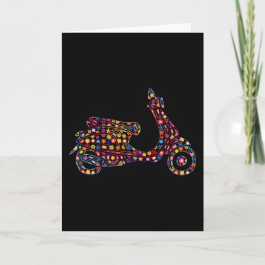 Blume Muster Motorroller Motorrad Karte (Vorderseite)