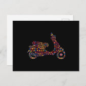 Blume Muster Motorroller Motorrad Postkarte (Vorne/Hinten)