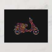 Blume Muster Motorroller Motorrad Postkarte (Vorderseite)