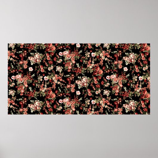 Blume Muster. Nahtloser blumiger Hintergrund. Poster (Vorne)