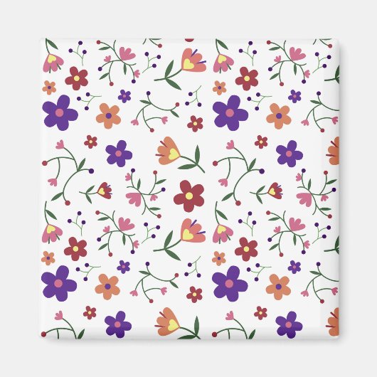 Blume Muster Naturdesign Flora Pflanze Magnet (Vorne)