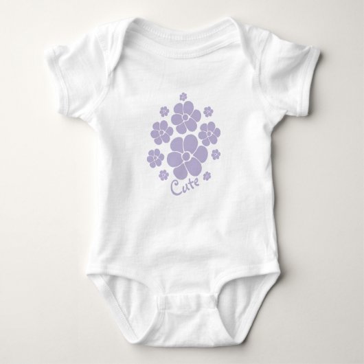 Blume Muster Niedlich - Lila Baby Strampler (Vorderseite)