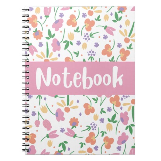 Blume-Muster-Notebook Notizblock (Vorderseite)