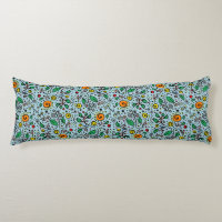 Blume Muster orange Schwenken Berry auf Aquamarin
