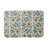 Blume Muster orange Swirt Berry auf Weiß - Badematte (Vorderseite)