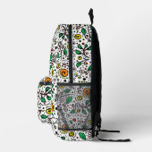 Blume Muster orange Swirt Berry auf Weiß - Bedruckter Rucksack (Rechts)