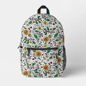 Blume Muster orange Swirt Berry auf Weiß - Bedruckter Rucksack (Vorderseite)