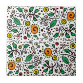 Blume Muster orange Swirt Berry auf Weiß - Fliese (Vorderseite)