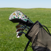 Blume Muster orange Swirt Berry auf Weiß - Golf Headcover (In SItu)