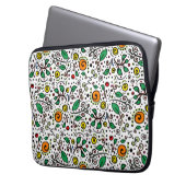 Blume Muster orange Swirt Berry auf Weiß - Laptopschutzhülle (Vorderseite Links)