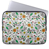 Blume Muster orange Swirt Berry auf Weiß - Laptopschutzhülle (Vorderseite)