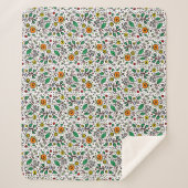 Blume Muster orange Swirt Berry auf Weiß - Sherpadecke (Vorderseite)