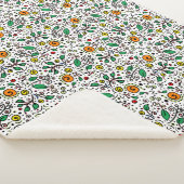 Blume Muster orange Swirt Berry auf Weiß - Sherpadecke (3/4)