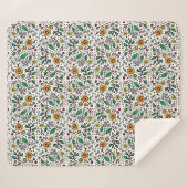 Blume Muster orange Swirt Berry auf Weiß - Sherpadecke (Vorderseite (Horizontal))