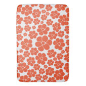 Blume Muster - Orange und Weiß Badematte (Vorderseite Vertikal)