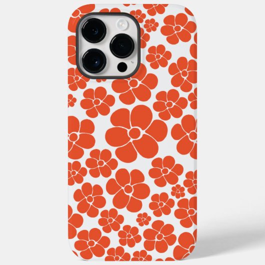 Blume Muster - Orange und Weiß Case-Mate iPhone Hülle (Rückseite)
