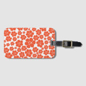 Blume Muster - Orange und Weiß Gepäckanhänger (Vorderseite (Horizontal))