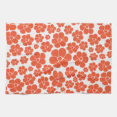 Blume Muster - Orange und Weiß Geschirrtuch (Horizontal)