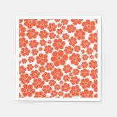 Blume Muster - Orange und Weiß Serviette (Vorderseite)