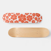 Blume Muster - Orange und Weiß Skateboard (Horizontal)