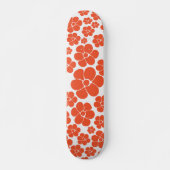 Blume Muster - Orange und Weiß Skateboard (Vorne)