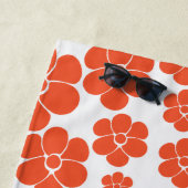 Blume Muster - Orange und Weiß Strandtuch (Beispiel)