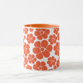 Blume Muster - Orange und Weiß Tasse (Zentrum)