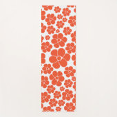 Blume Muster - Orange und Weiß Yogamatte (Vorderseite)