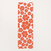 Blume Muster - Orange und Weiß Yogamatte (Rückseite)