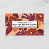 Blume Muster Palm Blätter Visitenkarte (Rückseite)