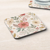 Blume Muster Pastel Color Mama Getränkeuntersetzer (Linke Seite)