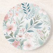 Blume Muster Pastel Zeichnend Getränkeuntersetzer (Vorne)