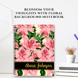 Blume Muster Personalisiert Name Notebook Notizblock