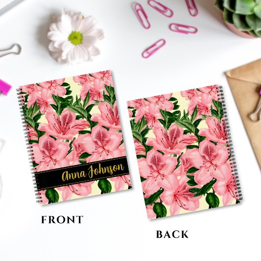 Blume Muster Personalisiert Name Notebook Notizblock