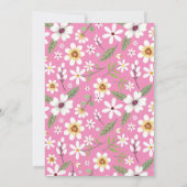 Blume Muster Pink Islamische Aqiqa Aqeeqa Baby Einladung (Rückseite)