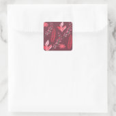 Blume Muster. Quadratischer Aufkleber (Tasche)