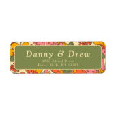 Blume Muster Retro Boho 70er Adress (Vorne)