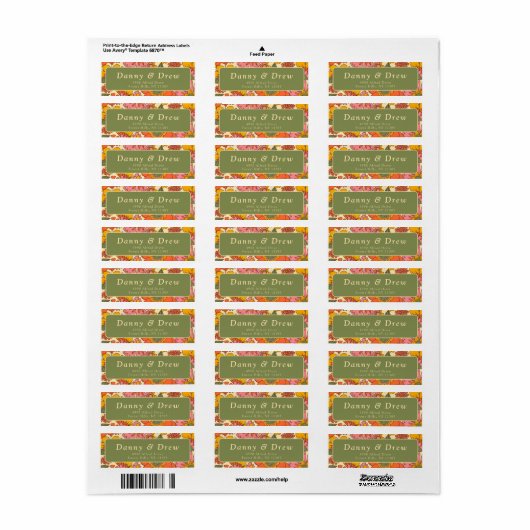 Blume Muster Retro Boho 70er Adress (Vorne)