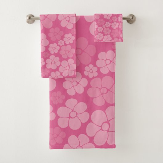 Blume Muster - rosa Badhandtuch Set (Insitu)