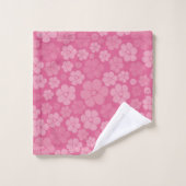 Blume Muster - rosa Badhandtuch Set (Waschlappen)