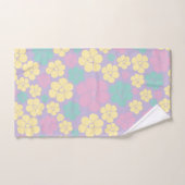 Blume Muster - Rosa, Gelb, Lila und Grün Badhandtuch Set (Handtuch)