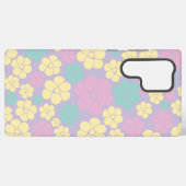 Blume Muster - Rosa, Gelb, Lila und Grün Samsung Galaxy Hülle (Rückseite (Horizontal))